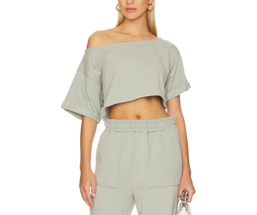 Lovers + Friends Cozy Green Off-Shoulder Crop Top Size XS